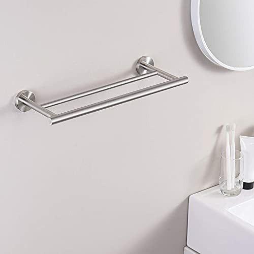 Brand - Umi Double Towel Rail Bar Holder 16 Inch 40 cm Bathroom Kitchen Towel Rod SUS 304 Stainless Steel Brushed Wall Mount, A2001S40-2 3