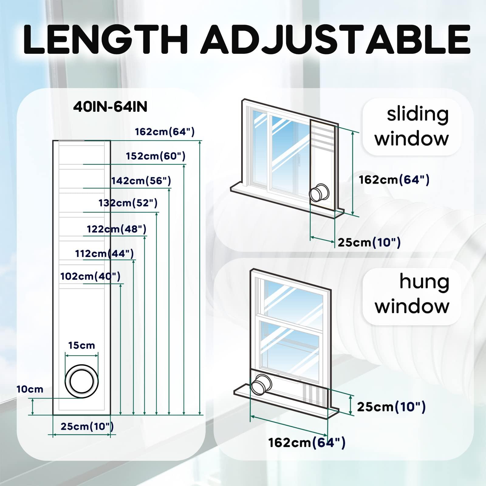 Loviga Air Conditioner Window Seal, Upgraded 100% Sealing Effect Air Conditioner Window Kit for Portable Air Conditioner and Tumble Dryer, 25x102~162cm Length Adjustable Waterproof 2