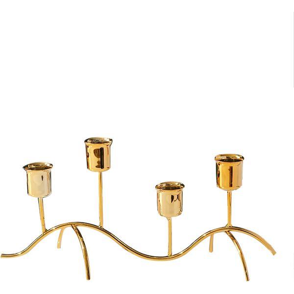 Hosoncovy Decorative Taper Candle Holder Metal Candlestick Holder Tealight Candle Stand Candle Holder Tealight Holder for Table Wedding Party Home Decoration (2 Arms) 4