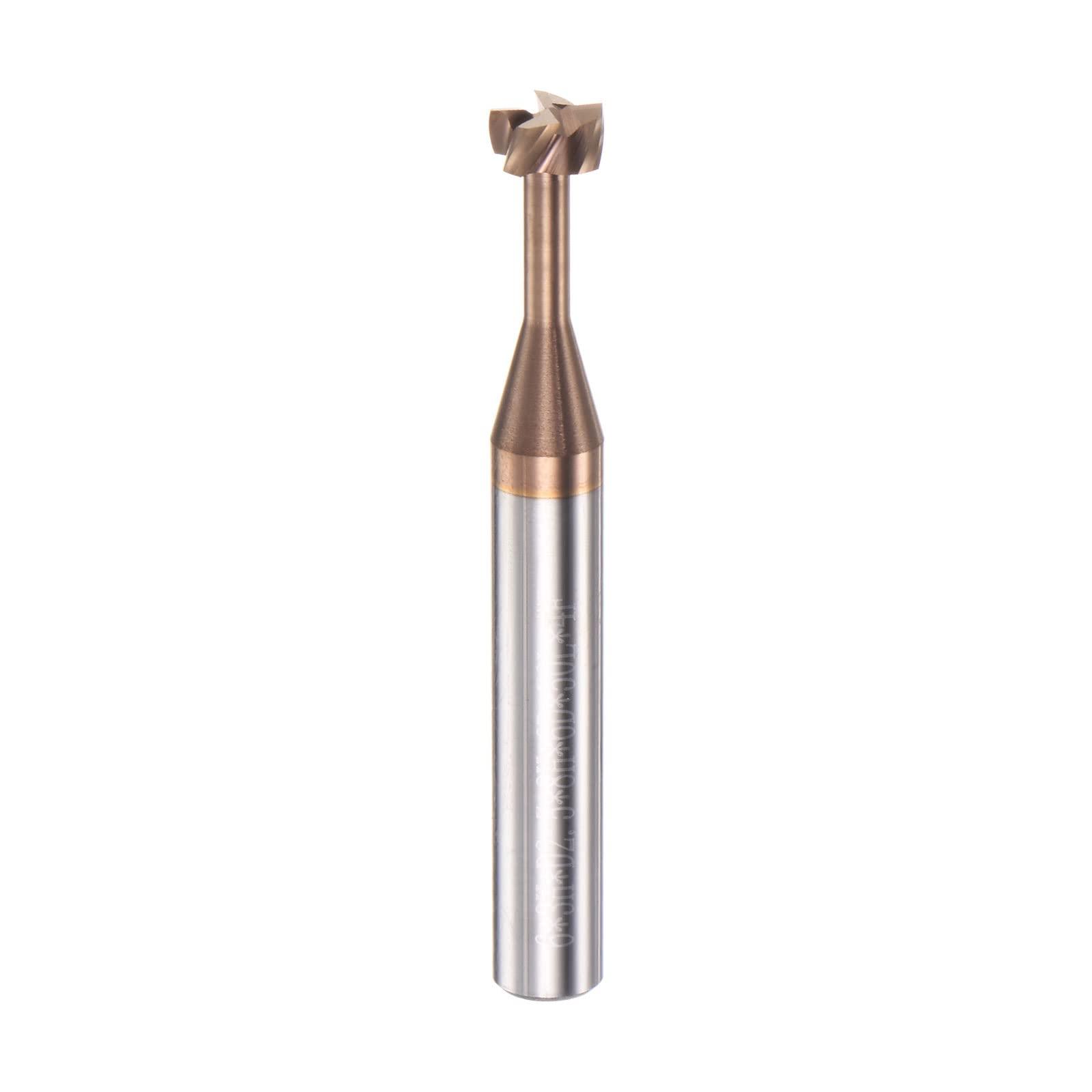 sourcing map T Slot End Mill Milling Cutter 6mm Cutting 3mm Depth 6mm Shank Solid Carbide Titanium Coated 4 Flutes for Stainless Steel Alloy