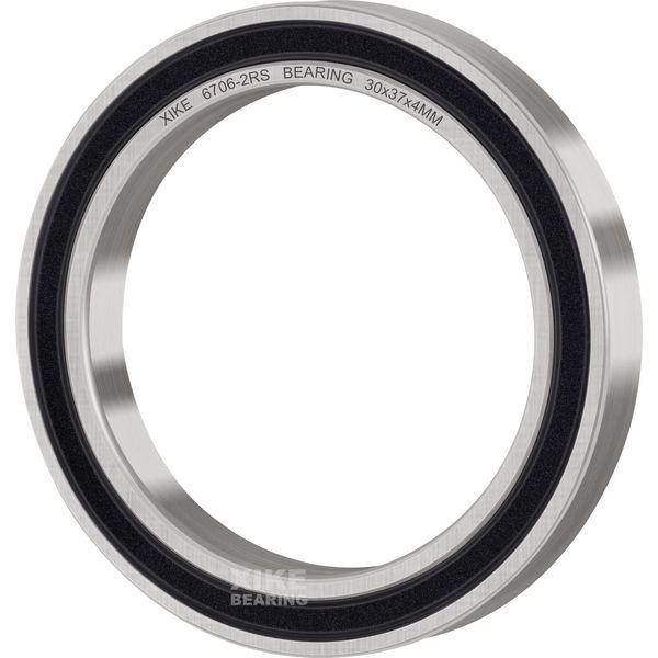 XIKE 2 pcs 6706-2RS Ball Bearings 30x37x4mm, Bearing Steel & Double Rubber Seals, Pre-Lubricated, 6706RS Deep Groove Ball Bearing with Shields 4