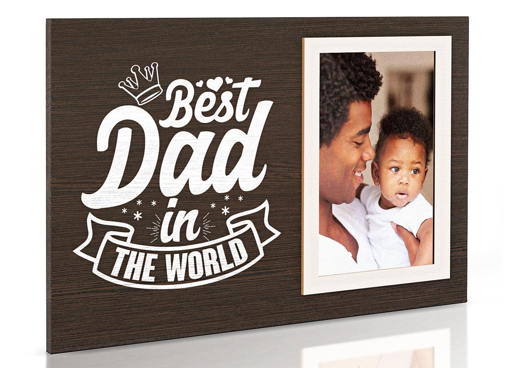 INNObeta Father's Day Dad Picture Frame, Daddy Gifts Birthday Occasion Present From Daughter Son for 4" x 6" Photo-Best Dad in The World 0