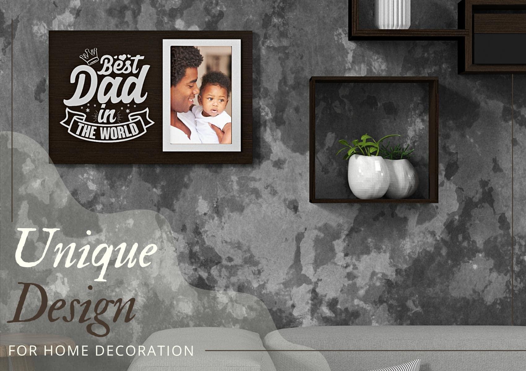 INNObeta Father's Day Dad Picture Frame, Daddy Gifts Birthday Occasion Present From Daughter Son for 4" x 6" Photo-Best Dad in The World 3