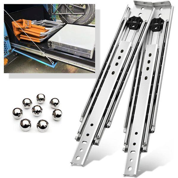 YENUO Heavy Duty Drawer Runners 300 400 500 600 700 800 900 1000 mm Full Extension Ball Bearing Slides Rails Guide Glides Track 220KG (W:76mm-Load:220 KG (Without Lock), 14 inch (350mm))