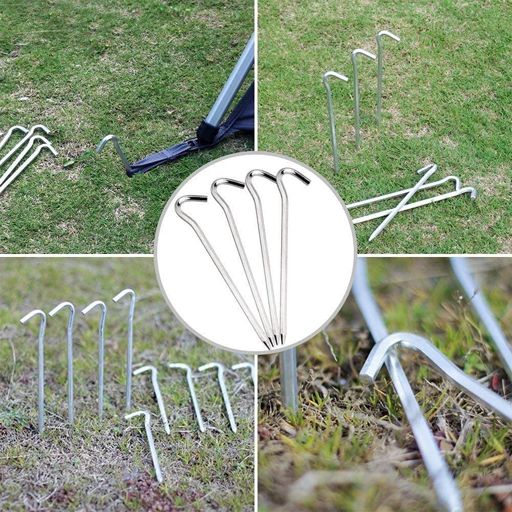 KARLOR Yard Tent Stakes Heavy Duty 7 Inch 20 Piece Galvanized Steel Tent Pegs Canopy Garden Stakes, 6Ga Metal Tent Ground Stakes for Outdoor Camping 3