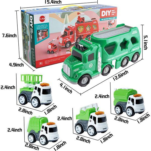 Pwtuuki Police Cars Toys, Toys for 3 4 5 6 7 8 9 Year Old Boys Girls, Transport Carrier Truck with Spray Sound & Light, Birthday for Kids 3