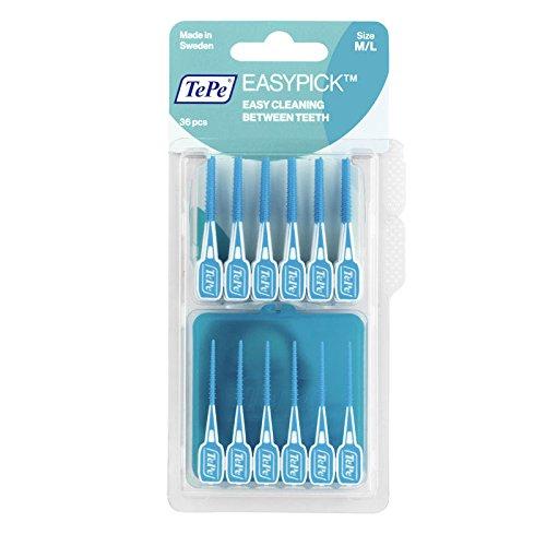 TePe Easy Pick Interdental Brush, Blue, Size: M/L, Pack of 4 x 36