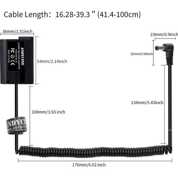 Andycine Dummy Battery Spring Cable Battery Converter DC Coupler Compatible with NIKON D7000/D800/D800E Replace for EN-EL15 3