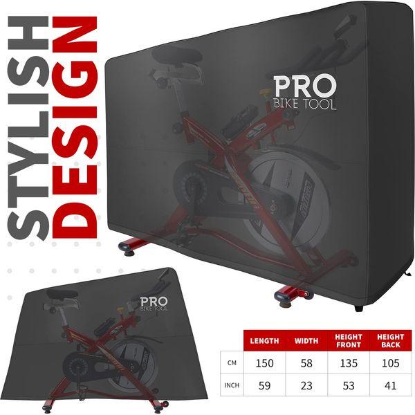 PRO BIKE TOOL Exercise Bike Cover - Indoor or Outdoor Bicycle Storage for Fitness Stationary Bikes - Waterproof & Dustproof Protection 1