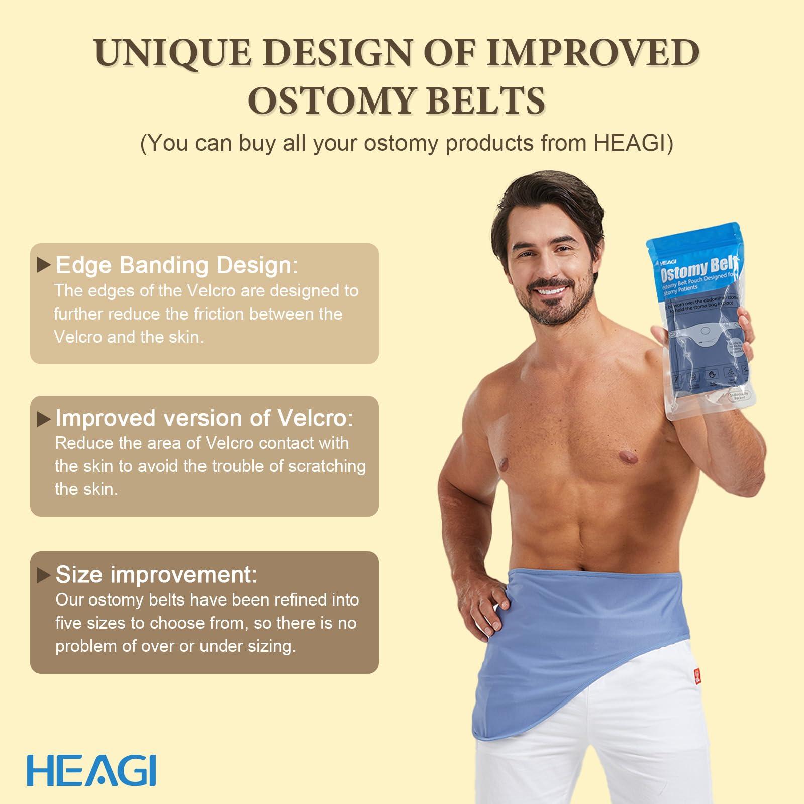 Heagimed Stoma Belt for Men Woman, Adjustable Stealth Belt for Stoma Bags, Ostomy Support Belt for abdominal ileostomy care, Inner Pocket to Hold Stoma Pouch for Sport & Swimming, Size XL (39"-43") 4