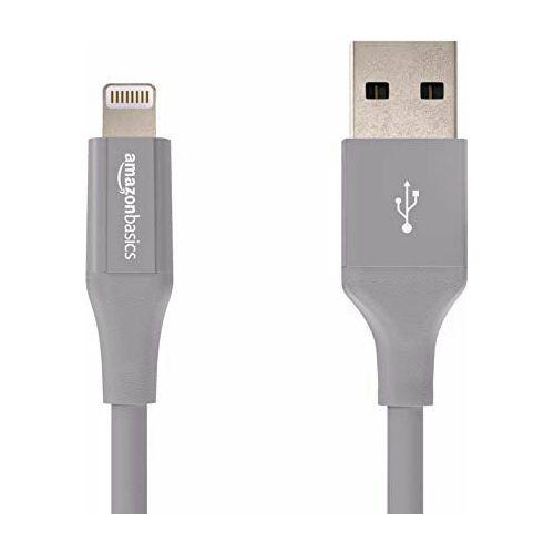 Amazon Basics USB A Cable with Lightning Connector, Advanced Collection - 4 Inches (10 Centimeters) - 2-Pack - Gray 0
