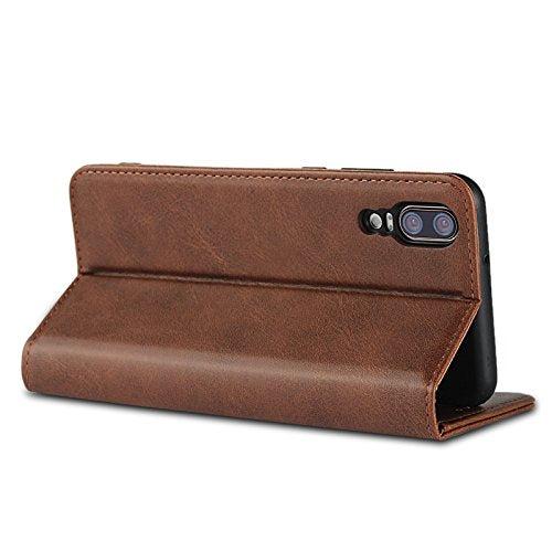 SailorTech Huawei P30 Wallet Case, Premium PU Leather Case Flip Cases Folio Cover with Kickstand Card Slots Holder Strong Magnetic Closure Phone Case - Dark Brown 4