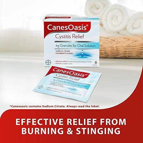 Canesoasis Cystitis Relief, Cranberry Flavour Oral Solution, 6 Sachets, From the makers of Canesten 2