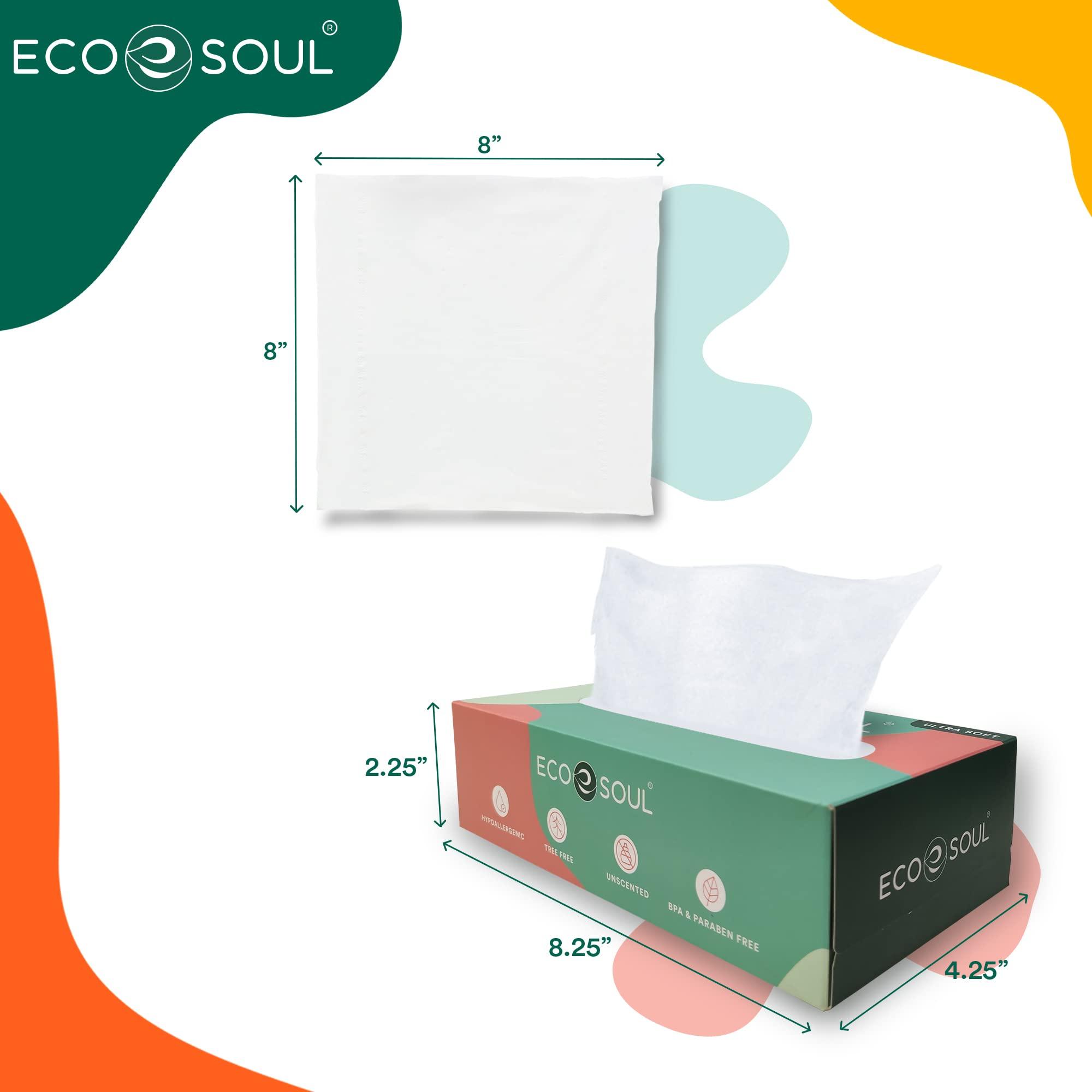 ECO SOUL Bamboo Premium Facial Tissue Cube Box 1200 Count | 12 Pack of 110 | Hypoallergenic, Eco-Friendly, 2 Ply Facial Paper Tissue, Sustainable 6