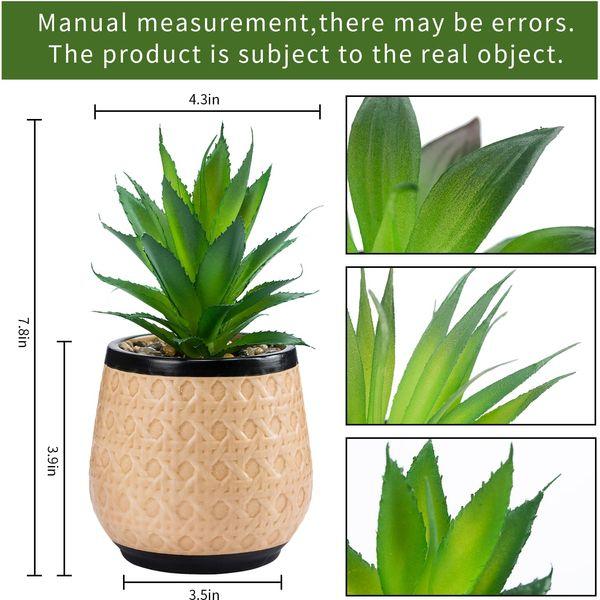 Joyvio Artificial Succulent Plants Potted, Small Fake Succulents in Ceramic Pots, Fake Plants Home Office Room Decor (3) 4