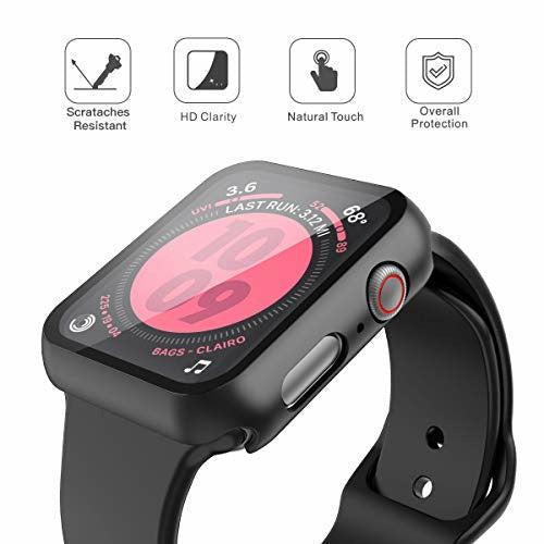 Piuellia Black Hard Case for Apple Watch Series 5 / Series 4 40mm, iWatch Screen Protector PC Ultra-Thin Overall Protective Cover 2