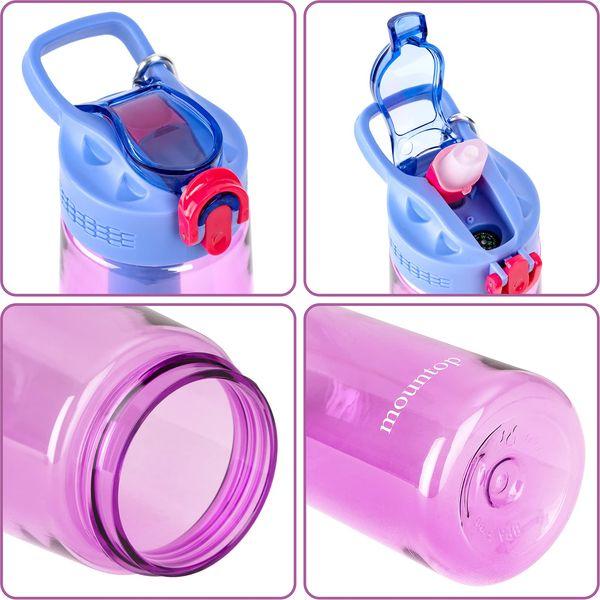 mountop Portable Water Filter Bottle - Emergency Water Filtered Bottle with 2-Stage Integrated Filter Straw for Hiking Backpacking and Travel BPA Free 22oz Purple 2