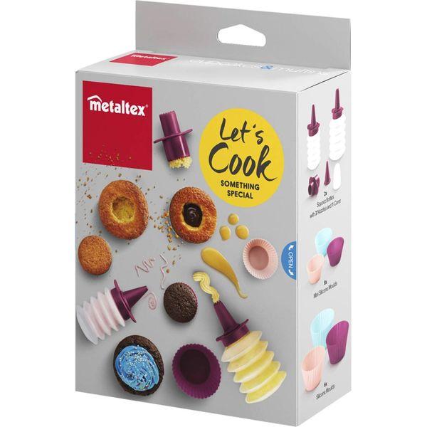 Metaltex Cupcake and Muffin Baking Box, Silicone, Multi-Colour, Diameter 4 cm/Diameter 7 cm 2
