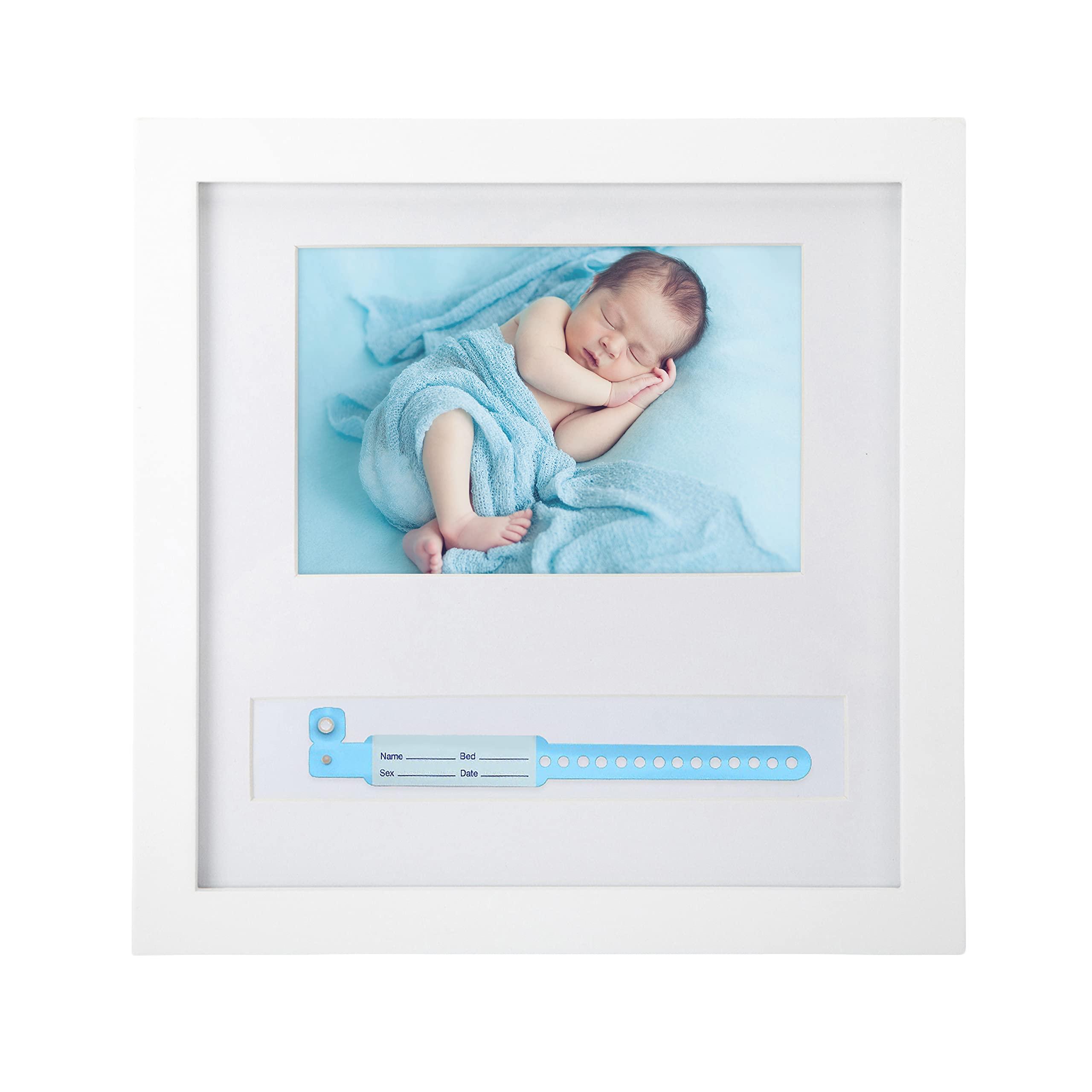 Baby Picture Frame | Lasting First Memories with a Picture Frame in White | Pregnancy Gift for New Parents, First-time Moms & Gender Reveals (Square Ultrasound Frame) 0