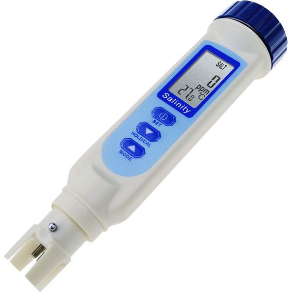 Salinity & Temp Meter Pen Type Salt Water Quality Tester ATC NaCl, 9999 ppm / 100.0ppt/ 10% / 0.95-1.08 SG Measurement Units 4-in-1 Checker for Saltwater Aquarium Pond Food Pool Cooking Seawater
