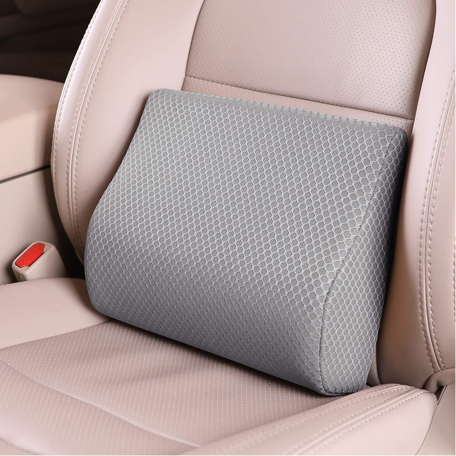 Livtribe Lumbar Support Pillow for Car,Memory Foam car back support,Mid/Lower Back Support Cushion for Car Seat (Grey) 0