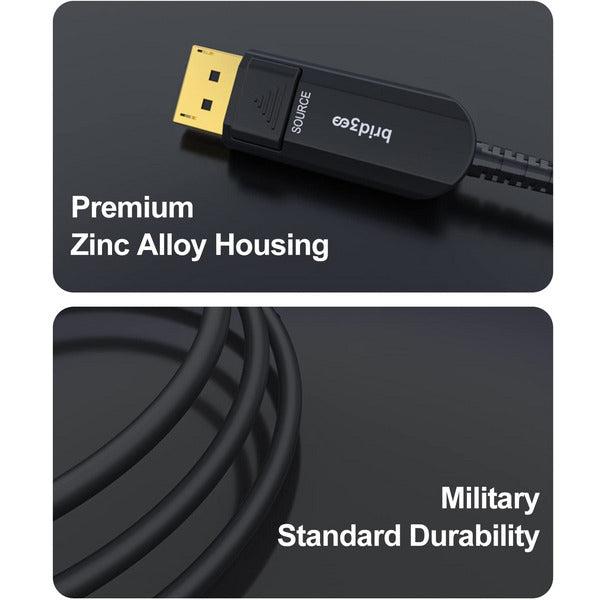 BRIDGEE Fiber DP 1.4 Cable(50ft/15m), Ultra High Speed 8K Displayport cable,Support 32.4Gbps 4K@144Hz MST HDCP DSC VRR HBR3,Compatible with PCs,Gaming Monitor,Graphics Card,VR AR 1