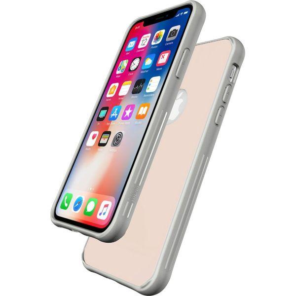 TUDIA Ceramic Feel Tempered Glass Back Panel Designed for Apple iPhone X Case [GLOST] Shockproof Protective Slim Soft Durable TPU Bumper Lightweight Shock Absorption Cover (Rose Gold) 3