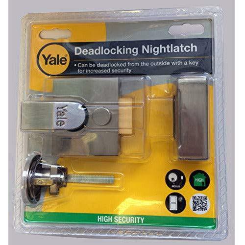 Yale P-85-DMG-PB-40 Deadlocking Nightlatch, Dark Metallic Finish/Brass Cylinder, 40 mm Backset, High Security, with Automatic Deadlock 1