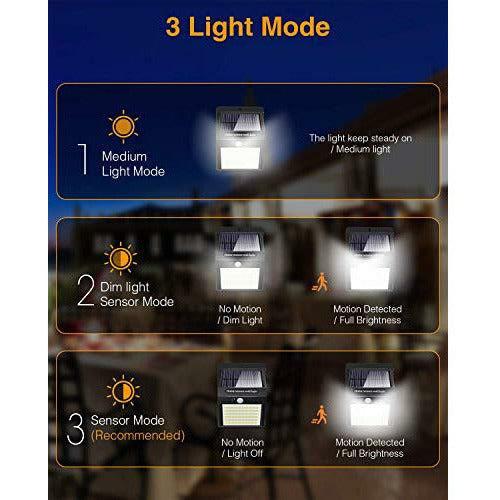 [4 Pack] 140LED Solar Security Lights Outdoor, Litogo Solar Motion Sensor Lights 270ÂºWide Angle Waterproof Solar Powered Durable Wall Lights Outside 3 Modes for Garden Fence Door Yard Garage Pathway 4