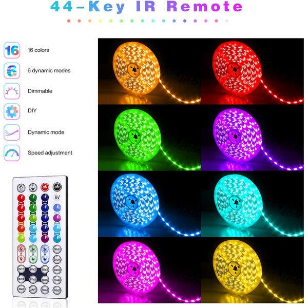 MYPLUS Bluetooth LED Strips Lights 20M, RGB Lights Strip with 44-Key Remote and APP Control Colour Changing, Safety 24V Power Supply SMD 5050 Mood Light for Decoration Room,Kitchen,Home,Bar and Party 4