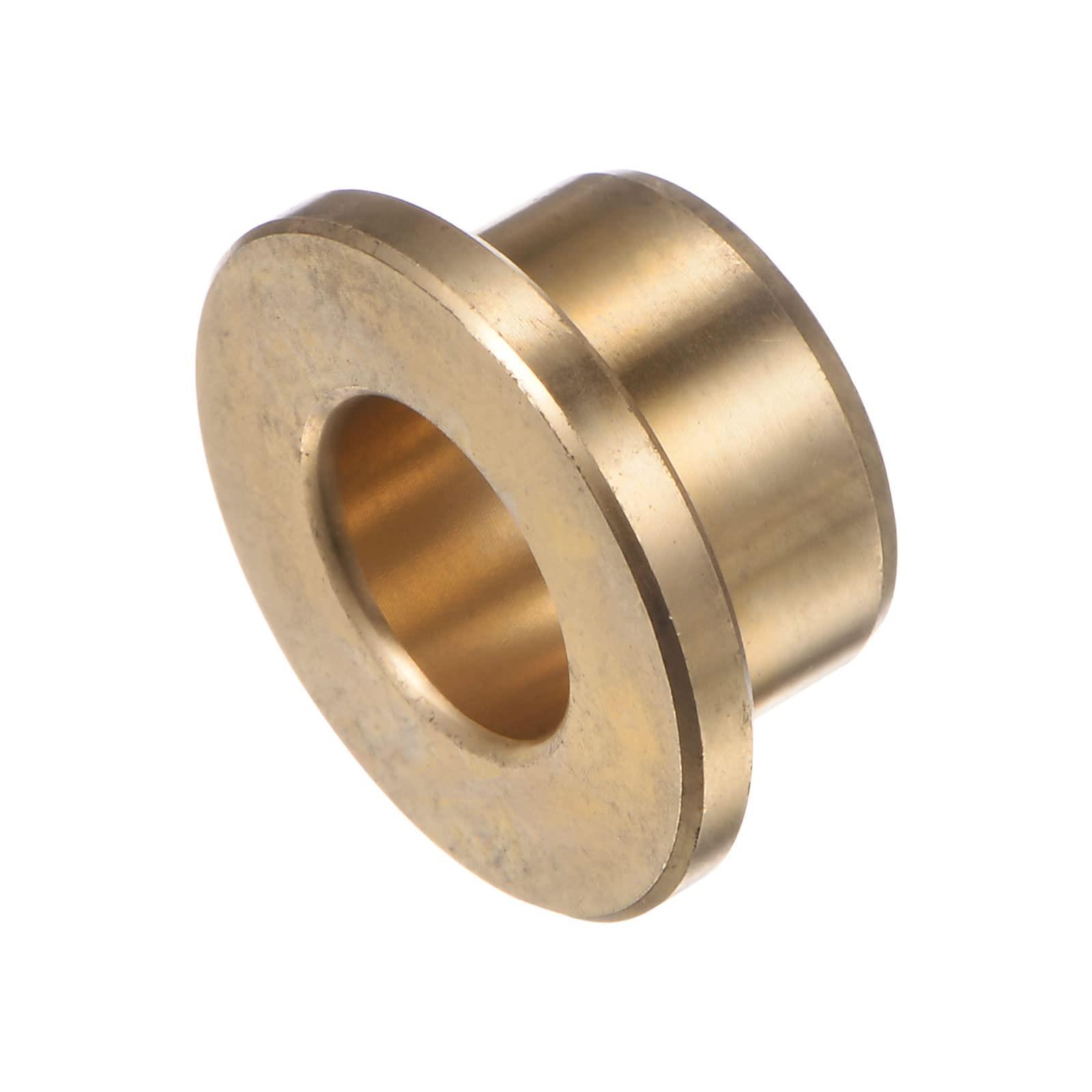 sourcing map 2pcs Flange Bearing Sleeve 12mm Bore 18mm OD 12mm Length 3mm Flange Thickness Bronze Bushing Self-Lubricating Bushings Sleeve for Industrial Equipment 8