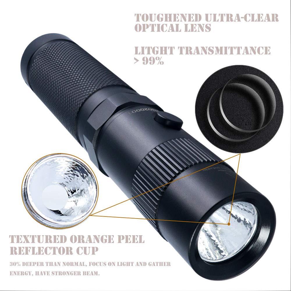 LIGHTFE UV Torches Flashlight 395nm UV302A with LG LED Source,18650 Rechargeable Battery (Included), Max.3000mW Power Output for UV Glue Curing, Pet Urine Detection, AC leak detection 2