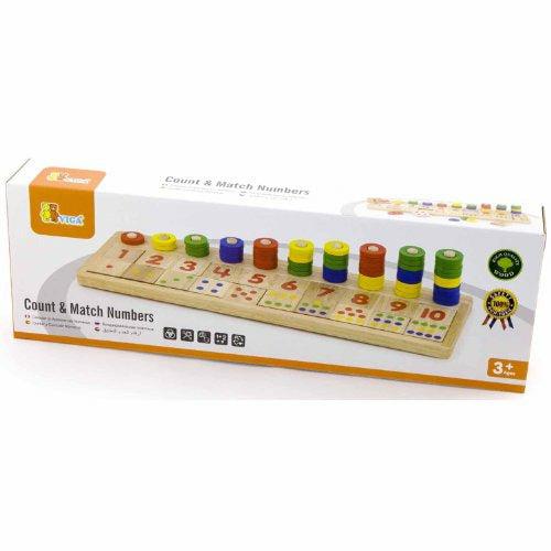 Viga Wooden Count & Match Numbers Set - Childrens Maths Learning Toy 1