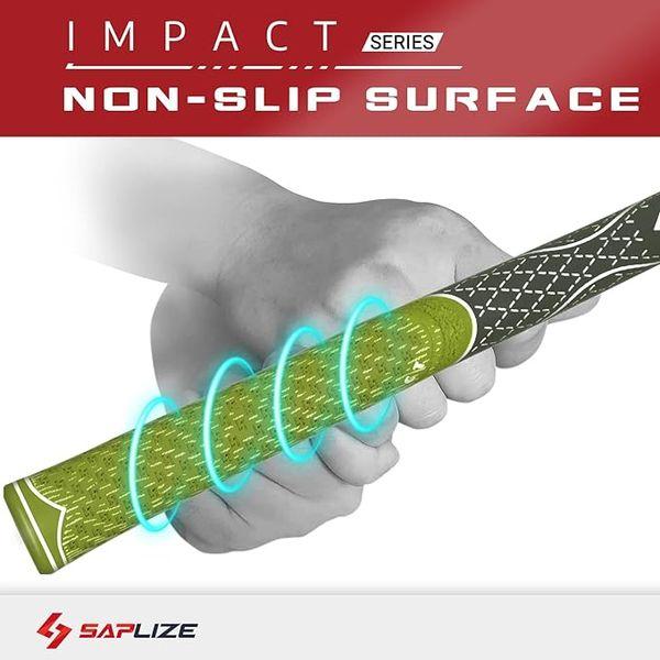 SAPLIZE 13 Golf Grips, Standard, Multi-compound Hybrid Golf Club Grips, Green 1