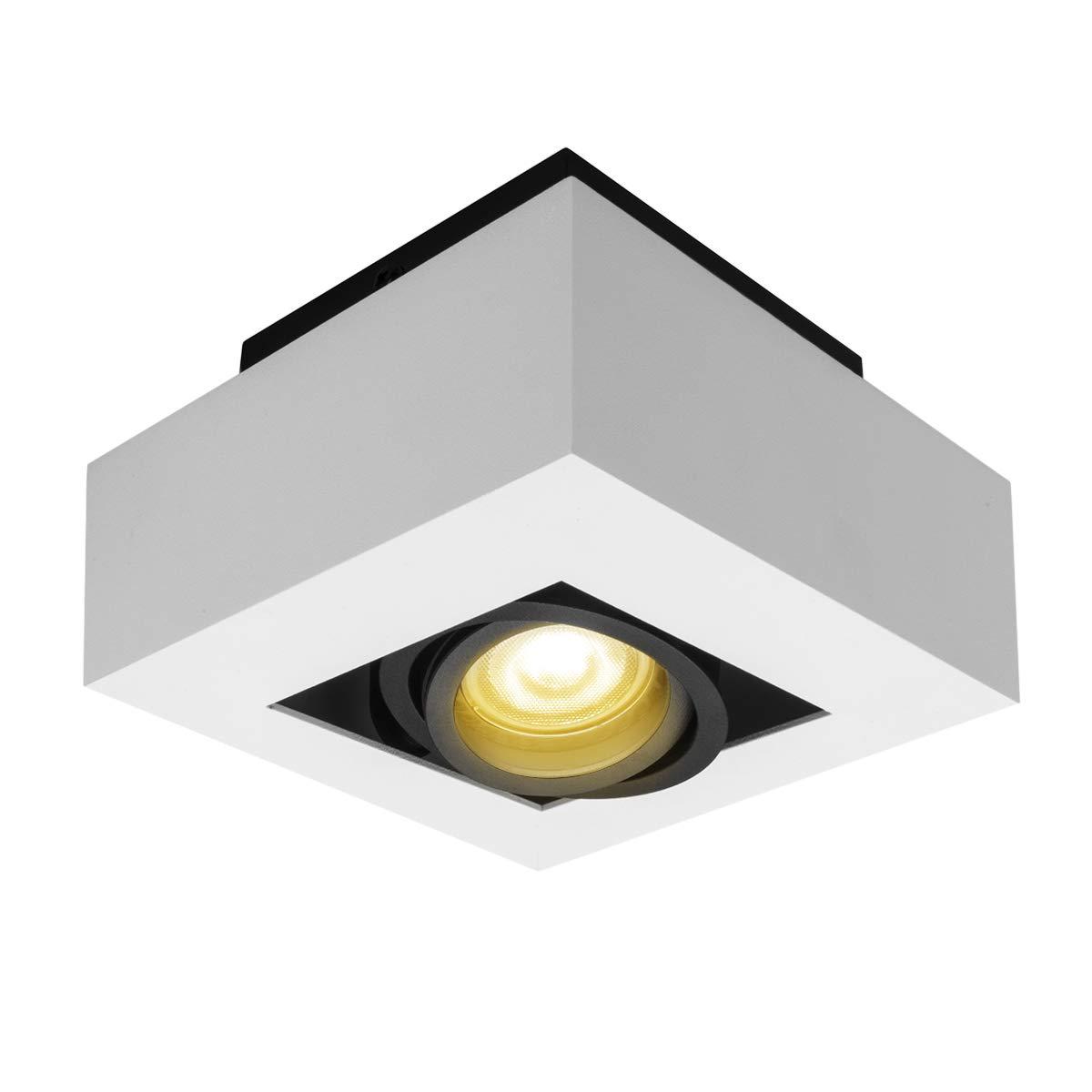Budbuddy LED surface-mounted ceiling spotlight, spotlight, spotlight, spotlight bar, GU10 socket, 230 V [includes 6 W bulbs, swivelling] ceiling spotlight