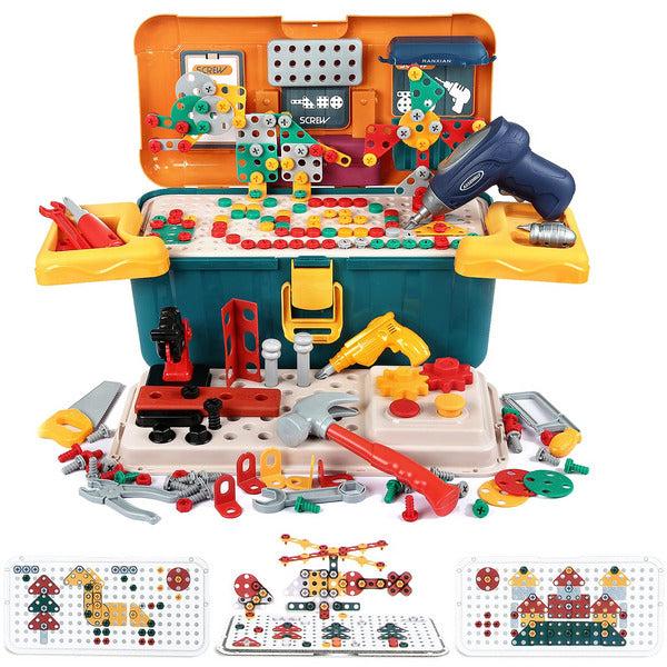 LIHAO Kids Tool Set Drill Toys Construction Toys for 3 4 5 6 Year Old Boys Girls, 223pcs Toy Tool Set 3D Puzzles Building Toys STEM Educational Toys Pretend Play Tool Toys Take Apart 0