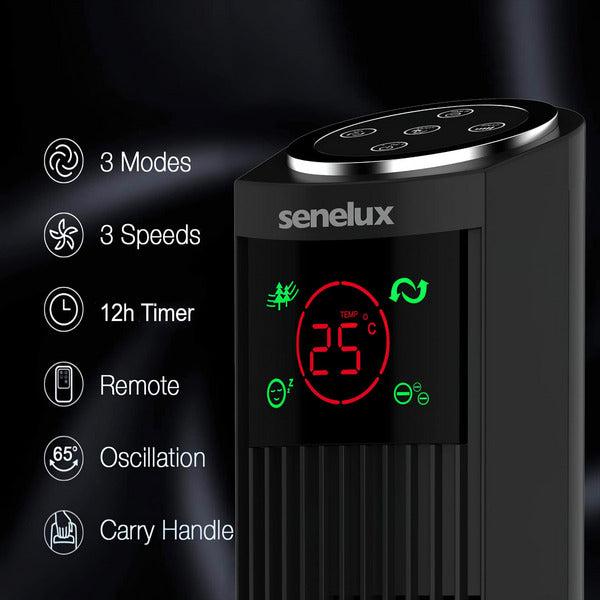 Senelux Tower Fan 36" Oscillating Fan with Remote, Quiet Cooling Fan Features 3 Modes 3 Speeds, 65° Oscillation Auto off Backlight and 12H Timer, Portable Standing Floor Fan for Bedroom, Home & Office 3