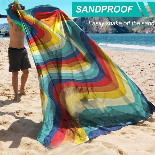 Beach Mat Picnic Blanket Extra Large 280x200cm Beach Mat Sandproof Waterproof Beach Blanket Outdoor Picnic Mat for Beach,Travel,Camping and Hiking -Portable Quick Drying Water Resistant - Multicolor 2