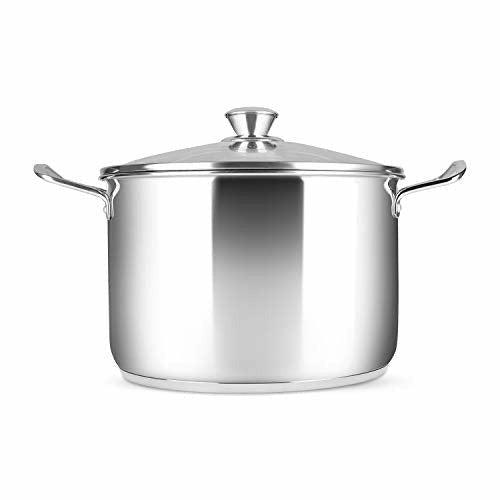 Penguin Home - Professional Induction-Safe Stainless Steel Stock Pot with glass Lid - Mirror Finish - 6 Litre 3