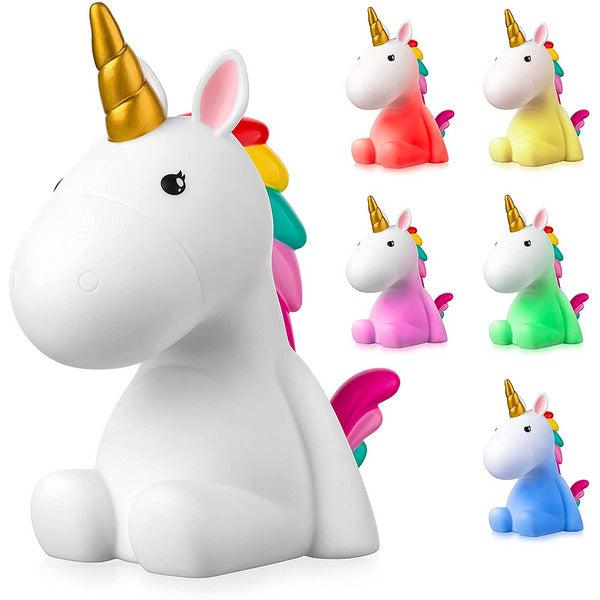 Sweet Ponies Unicorn LED Night Light - Color Changing Bedroom Lamp in Gift Package - Rechargeable
