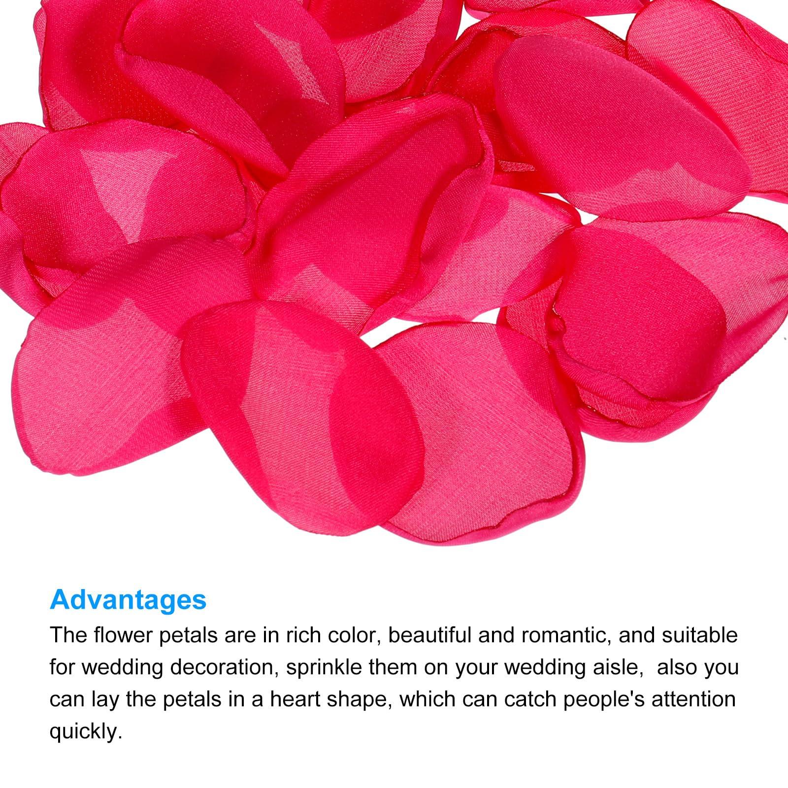 sourcing map Silk Artificial Flower Petals, Rose Red Wedding Faux Flowers 2 Inch x 2 Inch for Wedding Centerpieces, Party Decoration Pack of 400 3