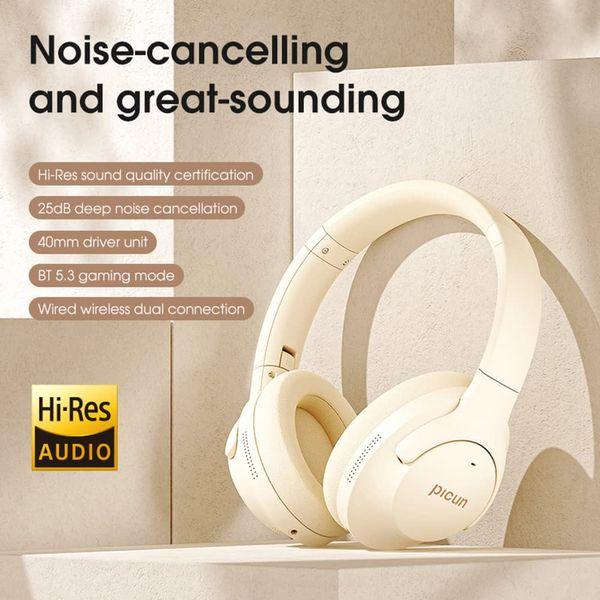 SLuB Noise Cancelling Wireless Headphones, Over Ear Wireless Headphone, ANC Headphones, 50H Playtime, Hi-Res Audio, Suitable for Smartphone, PC, Tablets 1