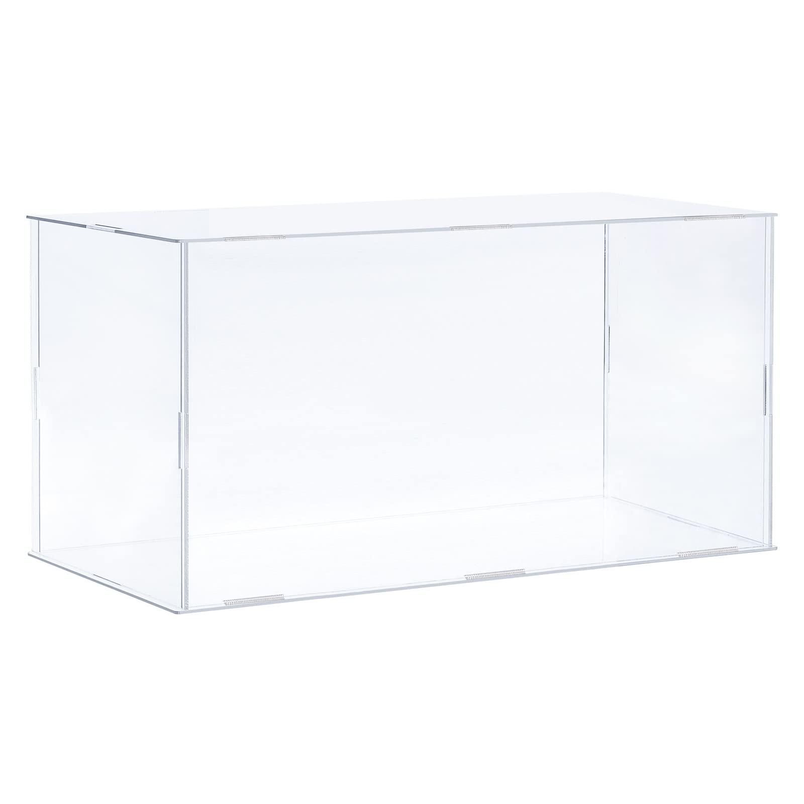 sourcing map Acrylic Display Case Plastic Box Clear Assemble Dustproof Showcase 31x16x15.5cm for Collectibles Items 0
