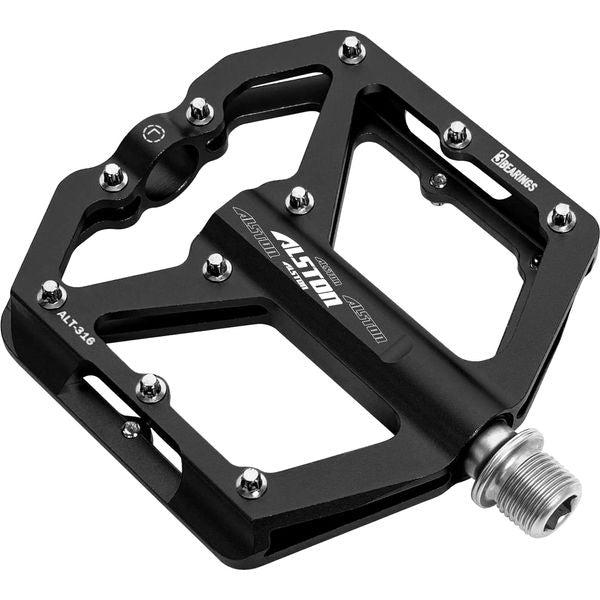 Alston MTB Bike Pedals CNC Bike Platform Pedals Cycling Pedals 3 Sealed Bearings 9/16 Non-Slip Bicycle Pedal for BMX Mountain Road Bike