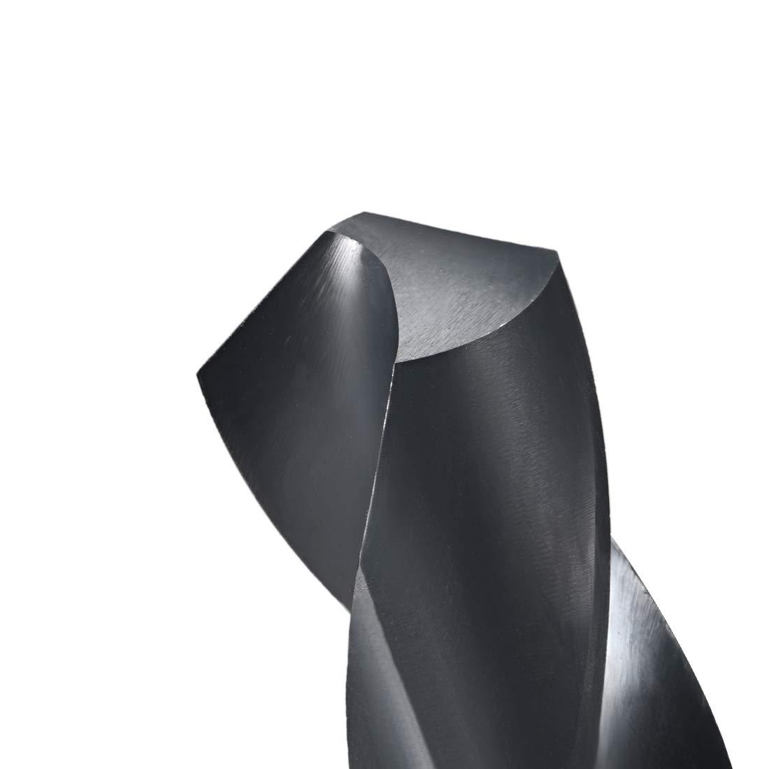 sourcing map Reduced Shank Drill Bit 22.5mm High Speed Steel HSS 6542 Black Oxide with 1/2 Inch Straight Shank 3