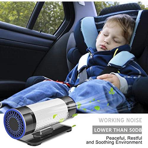 QUEENTY Car Air Purifier - True HEPA & Actived Carbon Filter, Car Air Purifier Freshener, Small Air Purifier for Car Home Bedroom Office Smokers Pets, FC01 3