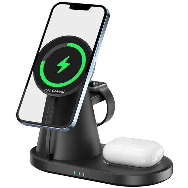 ICARERSPACE 3 in 1 Magnetic Wireless Charging Dock for Mag-safe,15W Retractable Fast Wireless Charging Station 0.8m for iPhone 13/12/Pro/Pro Max/Mini, Apple Watch SE/7/6/5/4/3/2/1, AirPods 3/2/pro 0