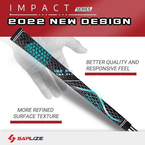 SAPLIZE 13 Golf Grips, Midsize, Multi-compound Hybrid Golf Club Grips, Black Color 1