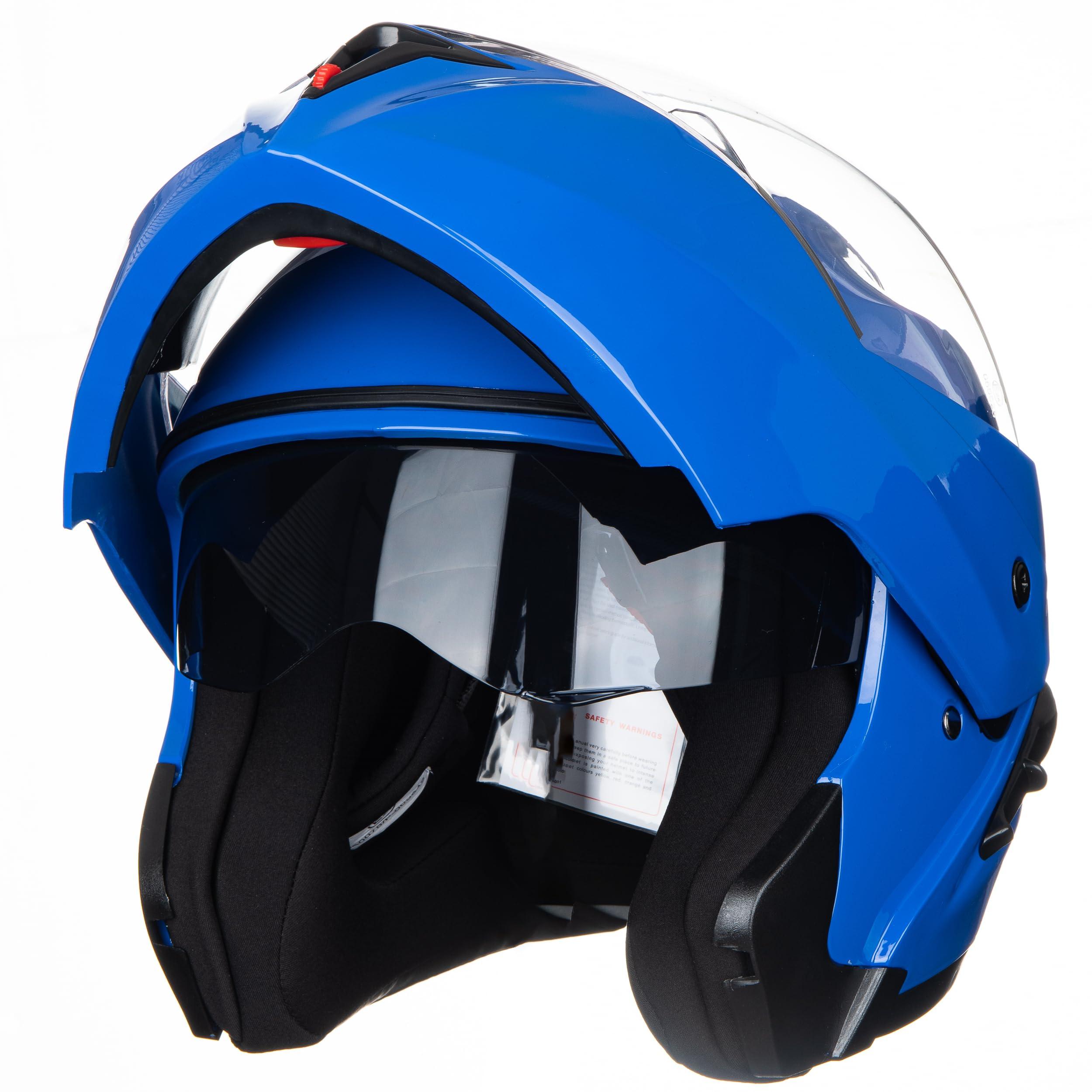 Flip-Up Motorcycle Helmet Dual Visor Sun Shield Flip up Modular Motocross DOT Approved Helmets (Medium, IMT) 0