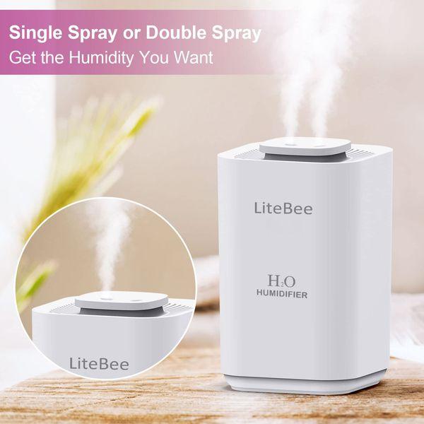 3.3L Humidifiers for Bedroom Baby Room with Night Light, Cool Mist Humidifier for Home, Office & Plant, Continuous Work 8H or Waterless Auto-Off, Up to 25 H for 30ã¡, with 4Pcs Filters 1
